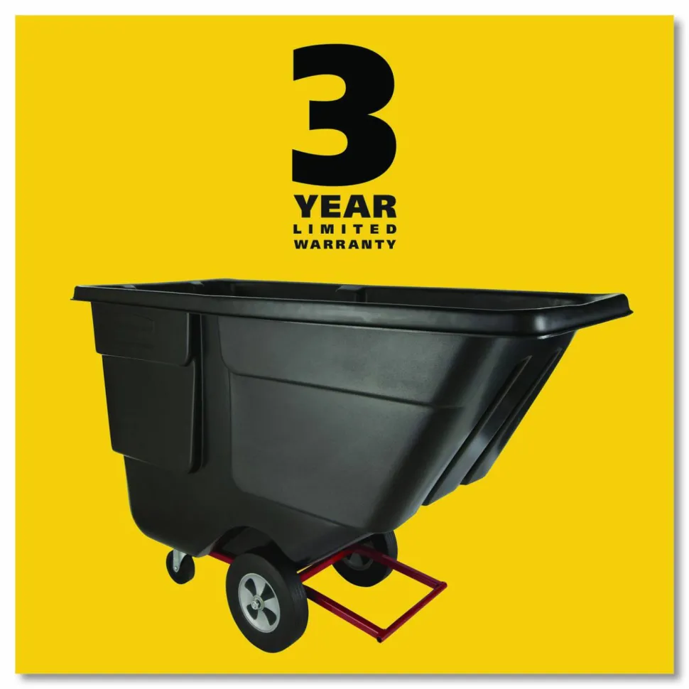 Rubbermaid Commercial 0.5 cu yd BRUTE Rotomolded Tilt Truck, 450 lb Capacity, Black