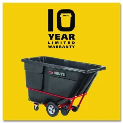 Rubbermaid Commercial 1 cu yd BRUTE Rotomolded Tilt Truck, 1,250 lb Capacity, Black