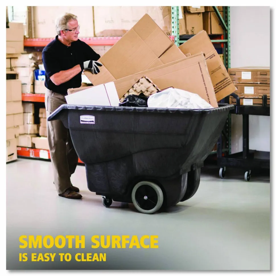 Rubbermaid Commercial 0.5 cu yd Structural Foam Tilt Truck, Utility Duty, 450 lb Capacity, Black
