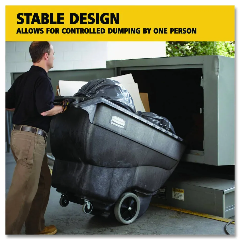 Rubbermaid Commercial 0.5 cu yd Structural Foam Tilt Truck, Utility Duty, 450 lb Capacity, Black