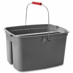 Rubbermaid Commercial Double Utility Pail, 19 qt, Plastic, Gray
