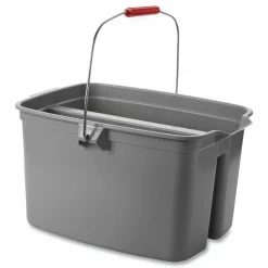 Rubbermaid Commercial Double Utility Pail, 19 qt, Plastic, Gray