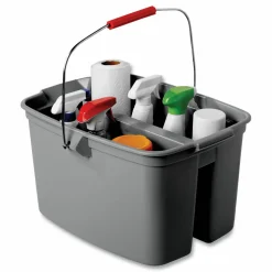 Rubbermaid Commercial Double Utility Pail, 19 qt, Plastic, Gray