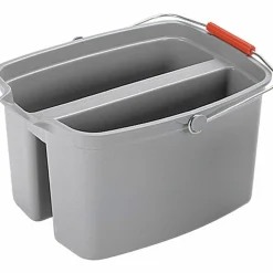 Rubbermaid Commercial Double Utility Pail, 19 qt, Plastic, Gray