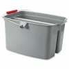 Rubbermaid Commercial Double Utility Pail, 17 qt, Plastic, Gray