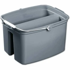 Rubbermaid Commercial Double Utility Pail, 17 qt, Plastic, Gray