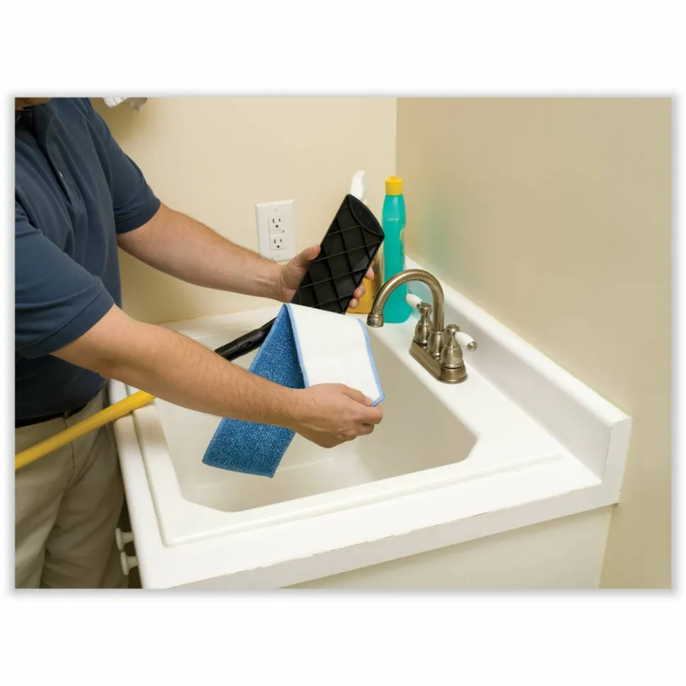 Rubbermaid Commercial Economy Wet Mopping Pad, Microfiber, 18", Blue, 12/Carton