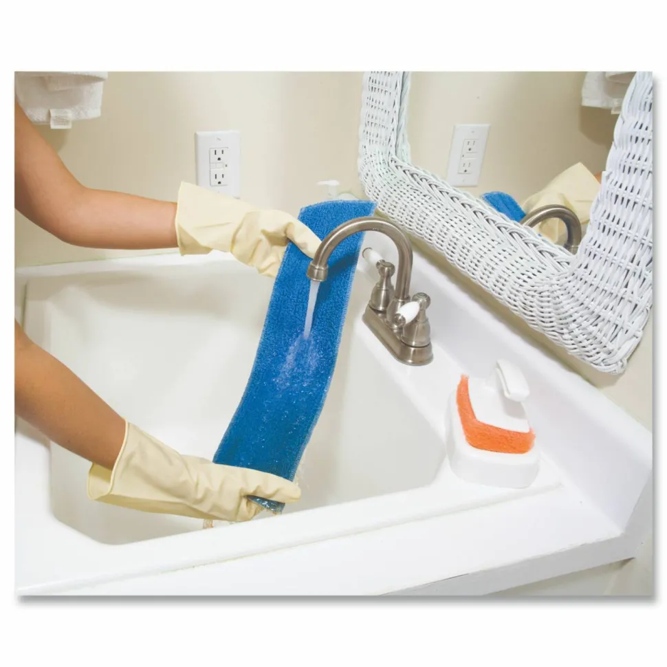 Rubbermaid Commercial Economy Wet Mopping Pad, Microfiber, 18", Blue, 12/Carton