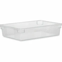 Rubbermaid Commercial Food/Tote Boxes, 8.5 gal, 26 x 18 x 6, Clear, Plastic
