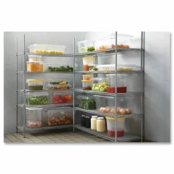 Rubbermaid Commercial Food/Tote Boxes, 8.5 gal, 26 x 18 x 6, Clear, Plastic