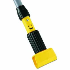 Rubbermaid Commercial Gripper Aluminum Mop Handle, 1.13" dia x 60", Gray/Yellow