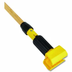 Rubbermaid Commercial Gripper Hardwood Mop Handle, 1.13" dia x 60", Natural/Yellow