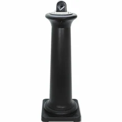 Rubbermaid Commercial GroundsKeeper Tuscan Receptacle, 22.05 gal, 13 dia x 38.38h, Black