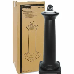Rubbermaid Commercial GroundsKeeper Tuscan Receptacle, 22.05 gal, 13 dia x 38.38h, Black