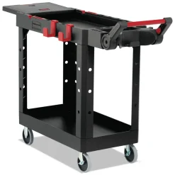 Rubbermaid Commercial Heavy Duty Adaptable Utility Cart, Plastic, 2 Shelves, 500 lb Capacity, 17.8