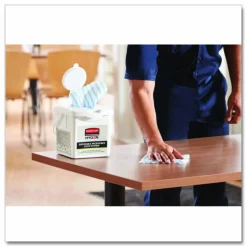 Rubbermaid Commercial HYGEN Disposable Microfiber Cloth Charging Tubs, 7-1/2" x 7-15/16", White, Case Of 4 Tubs