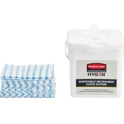 Rubbermaid Commercial HYGEN Microfiber Cloths - 12"x12"- Disinfectant, Low Linting, Built-In Scrubber, Disposable, Contaminan - 2134283