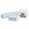 Rubbermaid Commercial HYGEN Disposable Microfiber Pad, 4.75 x 19, White/Blue Stripe, 50/Pack, 3 Packs/Carton