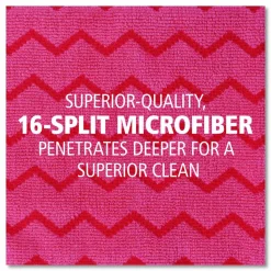 Rubbermaid Commercial HYGEN Microfiber Cleaning Cloths, 16 x 16, Red, 12/Carton