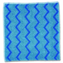 Rubbermaid Commercial HYGEN Microfiber Cleaning Cloths, 16 x 16, Blue, 12/Carton