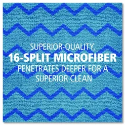 Rubbermaid Commercial HYGEN Microfiber Cleaning Cloths, 16 x 16, Blue, 12/Carton