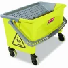 Rubbermaid Commercial HYGEN HYGEN Press Wring Bucket for Microfiber Flat Mops, 43 qt, Yellow