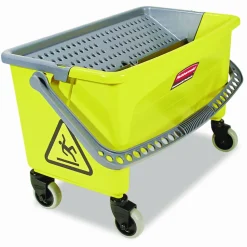 Rubbermaid Commercial HYGEN HYGEN Press Wring Bucket for Microfiber Flat Mops, 43 qt, Yellow