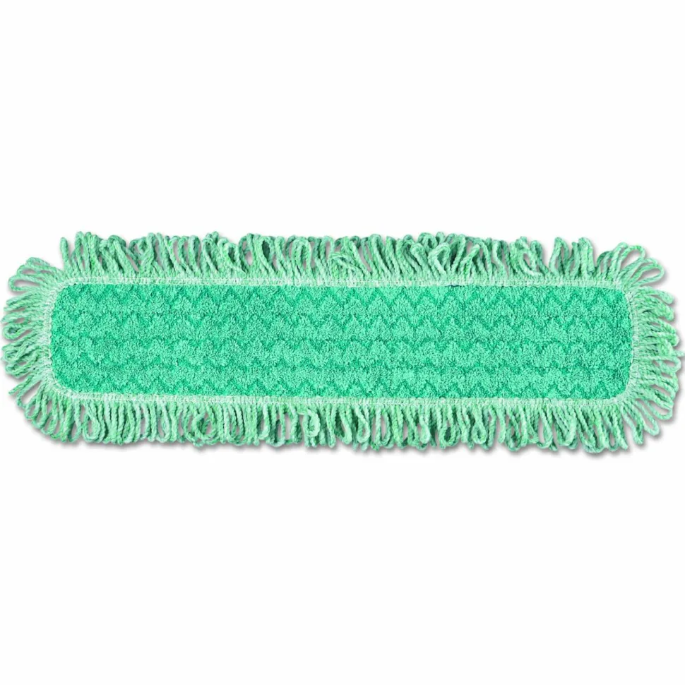 Rubbermaid Commercial HYGEN HYGEN Microfiber Fringed Dust Mop Pad, 24w x 9d, Green