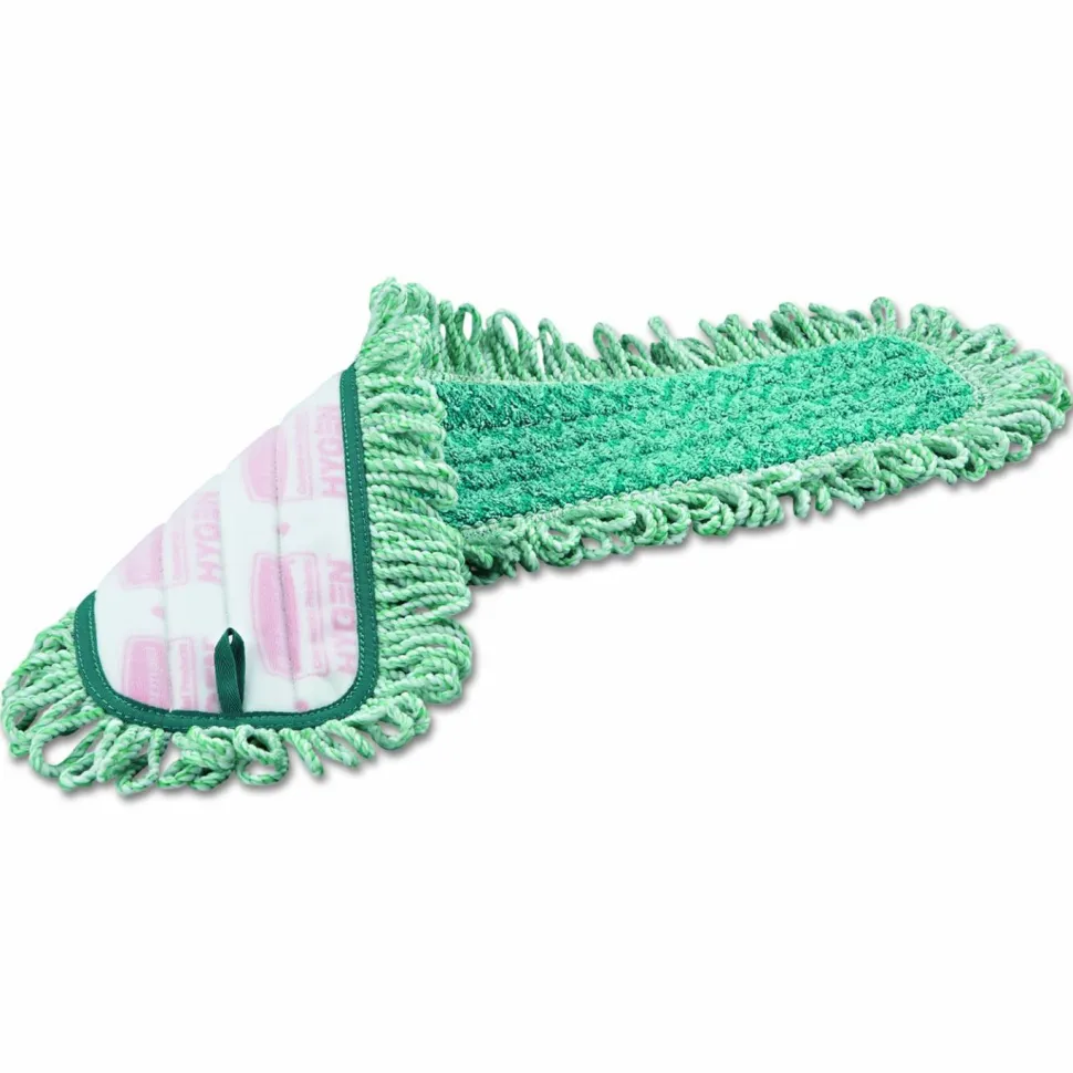 Rubbermaid Commercial HYGEN HYGEN Microfiber Fringed Dust Mop Pad, 24w x 9d, Green