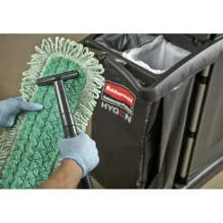 Rubbermaid Commercial HYGEN HYGEN Dust Mop Heads With Fringe, Green, 60", Microfiber, Cut-End