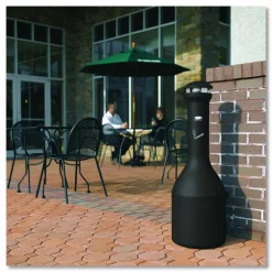 Rubbermaid Commercial Infinity Traditional Smoking Receptacle, 4.1 gal, 13 dia x 39h High, Black
