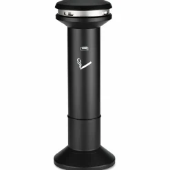 Rubbermaid Commercial Infinity Ultra-High Capacity Smoking Receptacle, 6.7 gal, 15.5 dia x 41.5h, Black