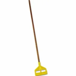 Rubbermaid Commercial Invader Wood Side-Gate Wet-Mop Handle, 54", Natural/Yellow