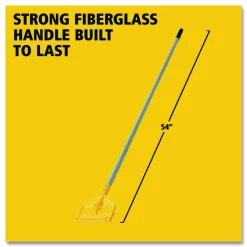 Rubbermaid Commercial Invader Fiberglass Side-Gate Wet-Mop Handle, 54", Gray/Yellow