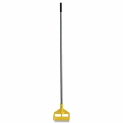 Rubbermaid Commercial Invader Fiberglass Side-Gate Wet-Mop Handle, 54", Gray/Yellow
