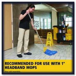 Rubbermaid Commercial Invader Fiberglass Side-Gate Wet-Mop Handle, 54