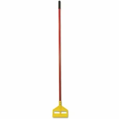 Rubbermaid Commercial Invader Fiberglass Side-Gate Wet-Mop Handle, 60", Red/Yellow