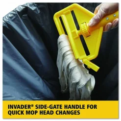 Rubbermaid Commercial Invader Fiberglass Side-Gate Wet-Mop Handle, 60", Gray/Yellow