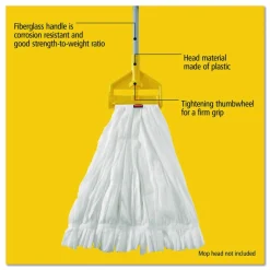 Rubbermaid Commercial Invader Fiberglass Side-Gate Wet-Mop Handle, 60