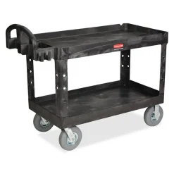Rubbermaid Commercial Large Utility Cart with Lipped Shelf