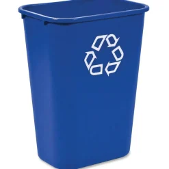 Rubbermaid Commercial Large Recycling Wastebasket - 10.31 gal Capacity - Rectangular - Sturdy - 19.9" x 11"- Plastic - Blue - 12 / Carton
