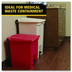 Rubbermaid Commercial Legacy Step-On Receptacle, 23 gal, Polyethylene, Beige