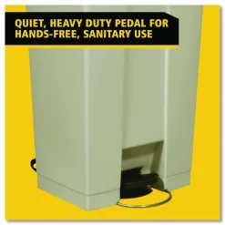Rubbermaid Commercial Legacy Step-On Receptacle, 23 gal, Polyethylene, Beige