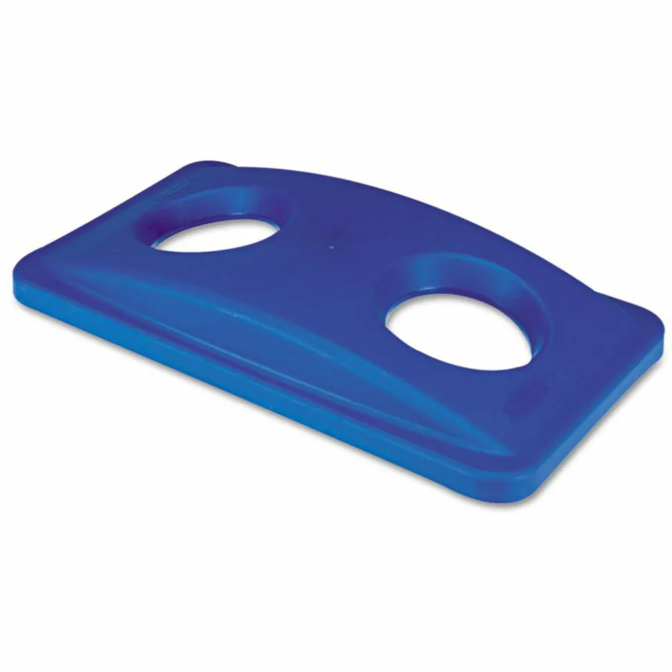 Rubbermaid Commercial Lid for Slim Jim Bottle Recycling Container, 20.38w x 11.38d x 2.75h, Blue