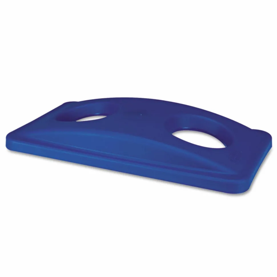 Rubbermaid Commercial Lid for Slim Jim Bottle Recycling Container, 20.38w x 11.38d x 2.75h, Blue