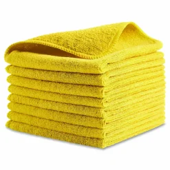 Rubbermaid Commercial Light Commercial Microfiber Cleaning Cloths, 12 x 12, Yellow, 24/Pack