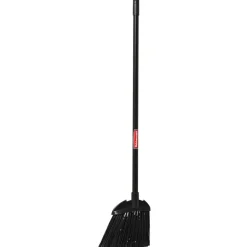 Rubbermaid Commercial Lobby Broom - 7.50" Polypropylene Bristle - 28" Handle Length - Black Metal, Metal Handle - Black - 6 / Carton