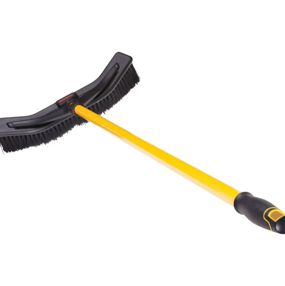 Rubbermaid Commercial Maximizer Push-to-Center Broom, 18 x 58.13, Polyproylene Bristles, Steel Handle, Yellow/Black