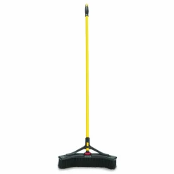 Rubbermaid Commercial Maximizer Push-to-Center Broom, 18 x 58.13, Polyproylene Bristles, Steel Handle, Yellow/Black
