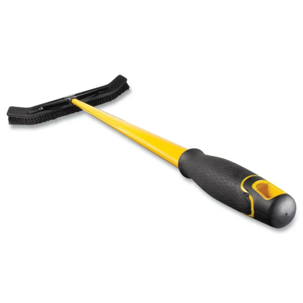 Rubbermaid Commercial Maximizer Push-to-Center Broom, 24", Polypropylene Bristles, Yellow/Black